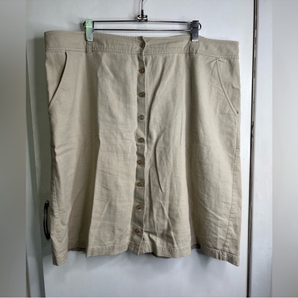 Eddie Bauer Button Down Linen Skirt